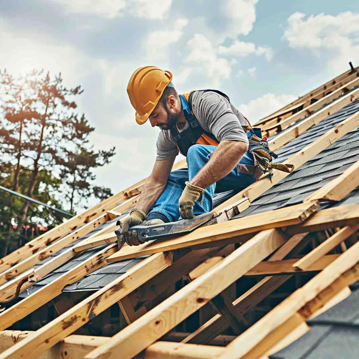Urban Roof Solutions team working on a residential roof